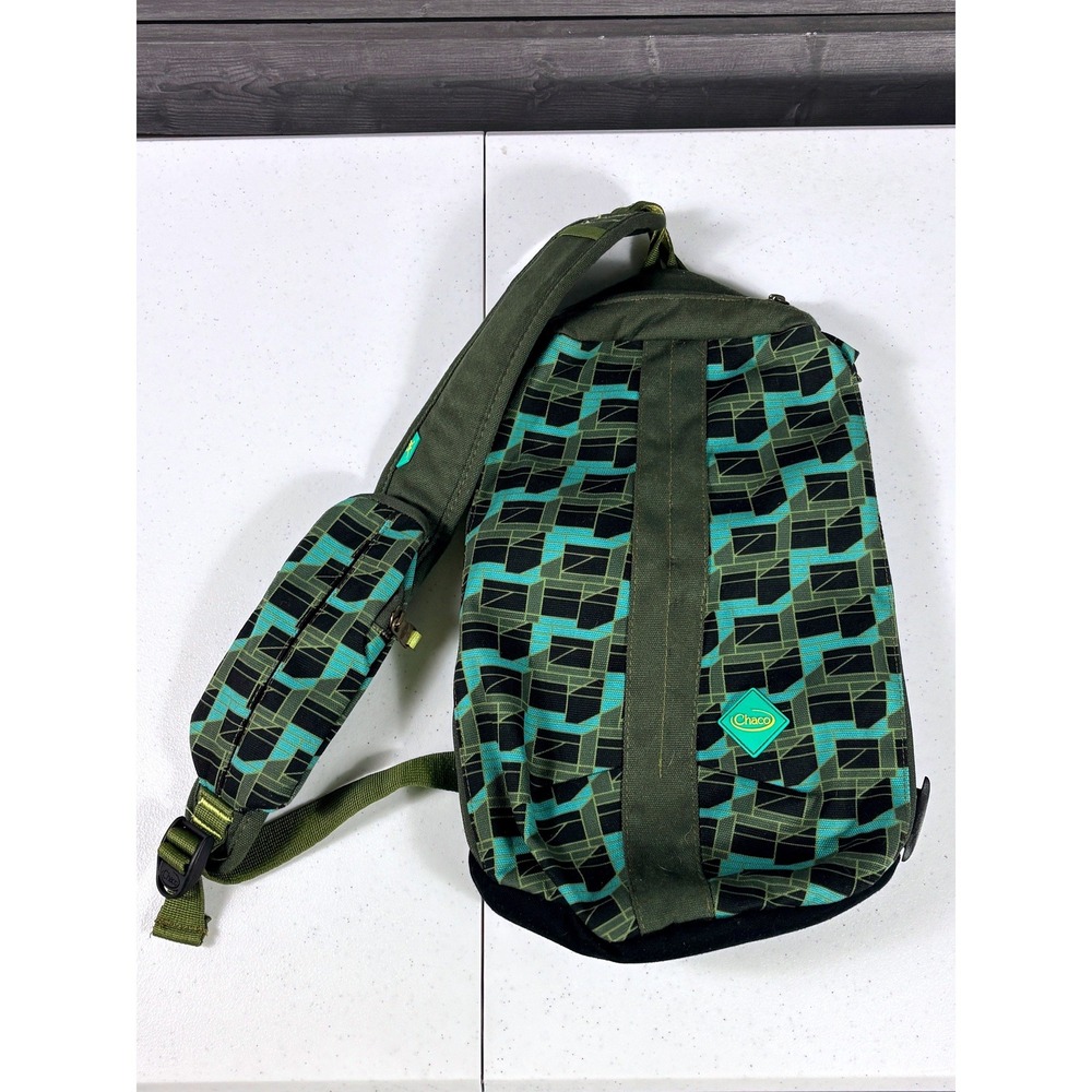 Chaco Radlands Sling Pack Olive Green Teal Geometric Crossbody Bag